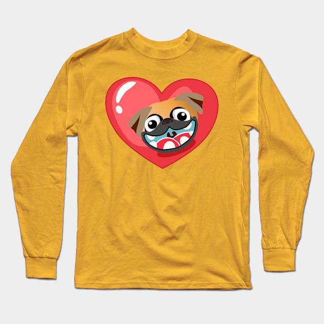 My pug is my valentine Long Sleeve T-Shirt by chrstdnl